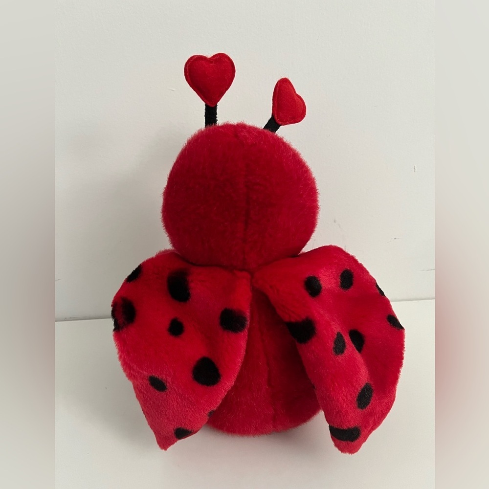Russ Berrie “Bugsly” Red Ladybug Valentine Plush with Hearts - Picture 5 of 6